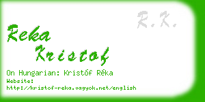 reka kristof business card